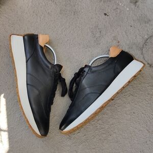 Black Leather Men's Sneakers